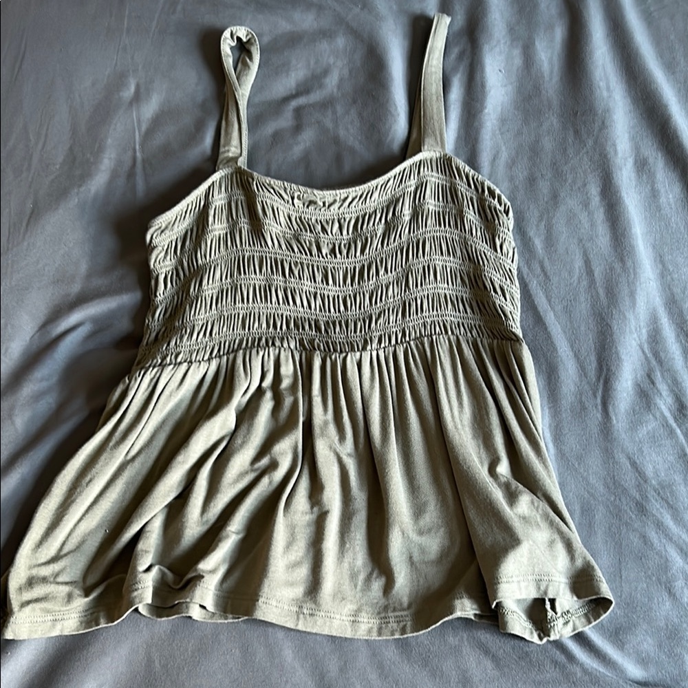 Women's Green Smocked Top